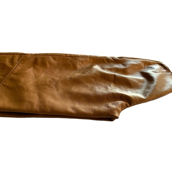 DANIER Caramel Brown Lamb Leather Pants - Picture 5 of 14